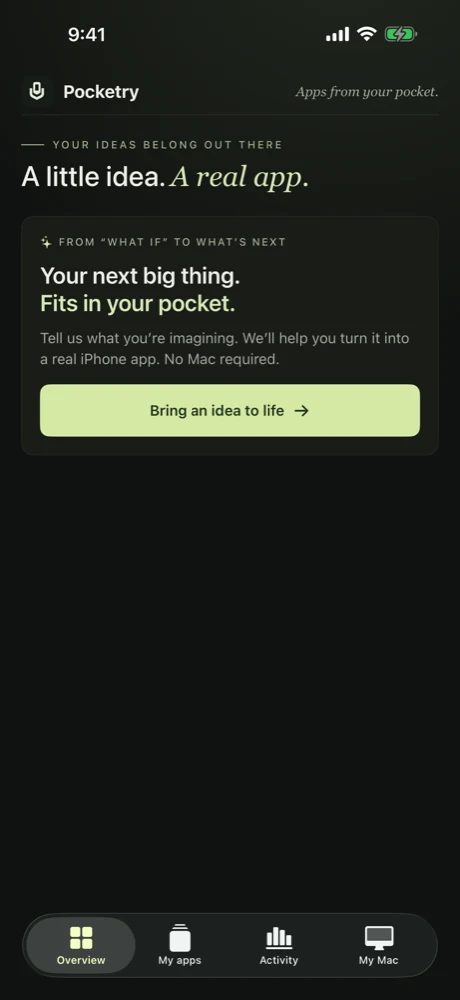 Pocketry Overview: A little idea. A real app.