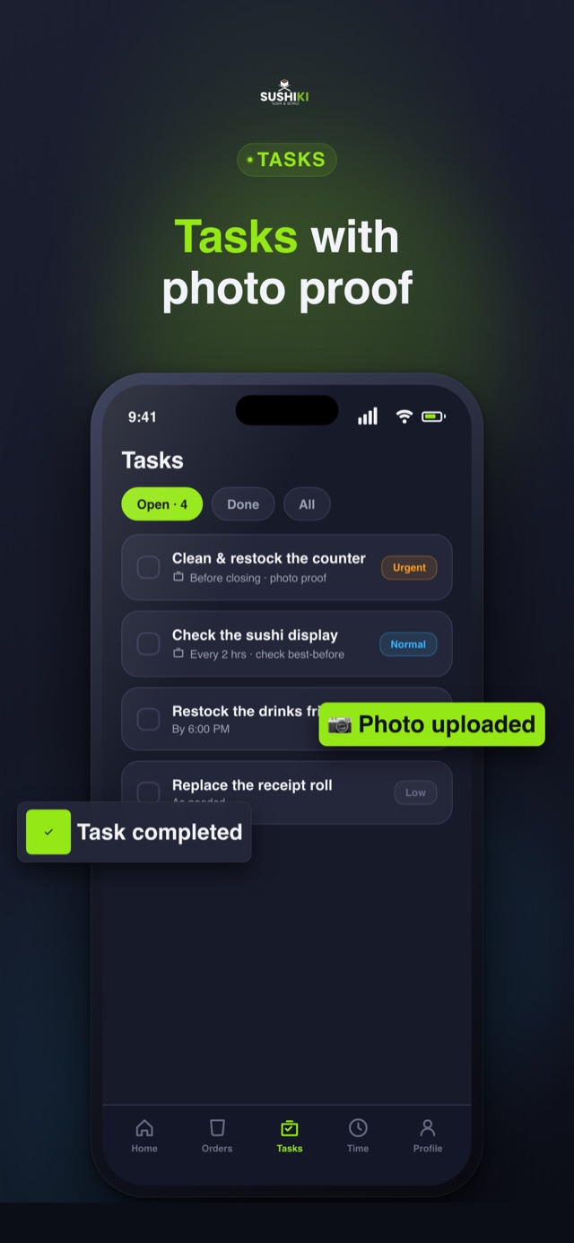 SushiKi Team app — tasks