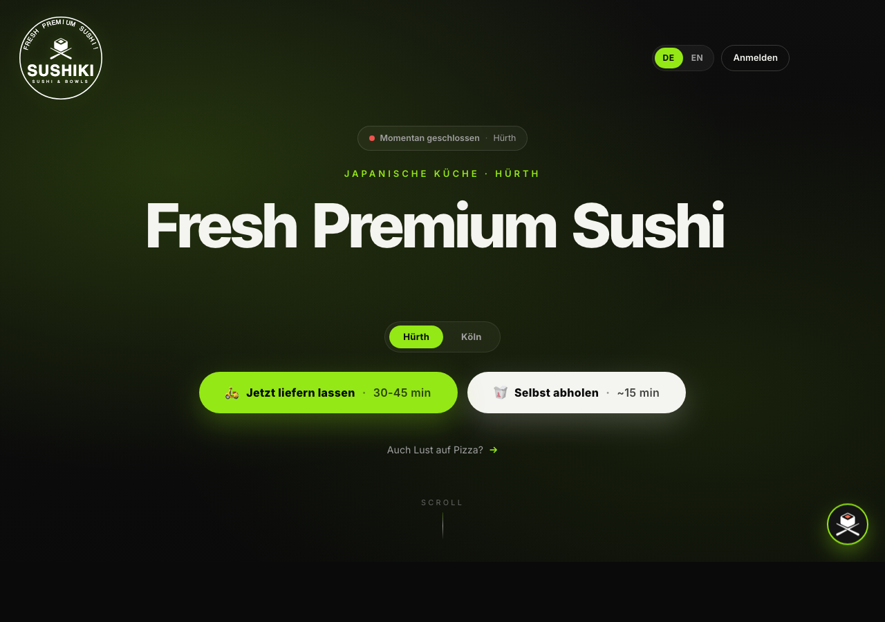 Premium sushi delivery — ordered direct